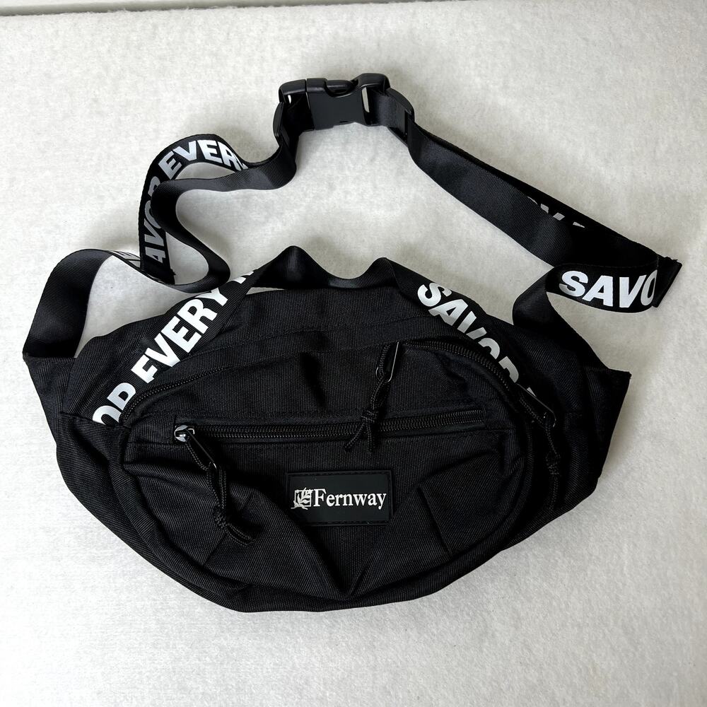 Fernway Black Logo Fanny Pack Bag
